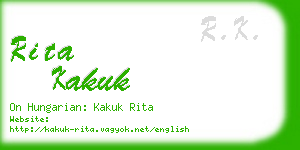 rita kakuk business card